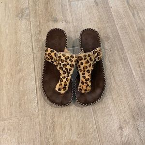 Mariella Cheetah print wedge sandals